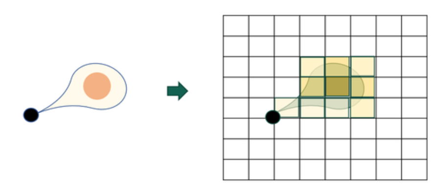 Rasterisation of coverage polygons to the project grid